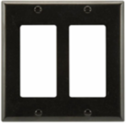 Decorator/GFCI Wallplate, 2-Gang, Standard, Thermoset, Black