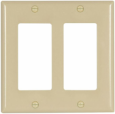 Decorator/GFCI Wallplate, 2-Gang, Standard, Thermoset, Ivory (2152V-BOX)