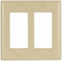 Decorator/GFCI Wallplate, 2-Gang, Standard, Thermoset, Ivory (2152V-BOX)