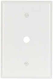 Telephone and Coaxial Wallplate, Single-Gang, Oversize, Thermoset, White