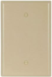 Blank Wallplate, Single-Gang, Oversize, Thermoset, Ivory
