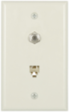 Telephone Jack and Coaxial Adapter Wallplate