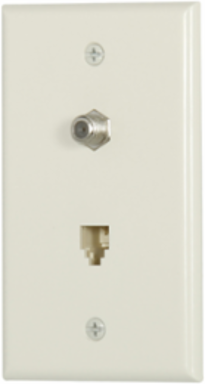 Telephone Jack and Coaxial Adapter Wallplate