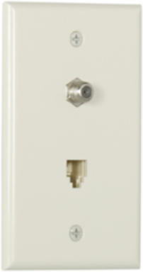 Telephone Jack and Coaxial Adapter Wallplate