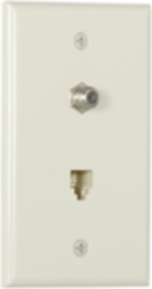Telephone Jack and Coaxial Adapter Wallplate