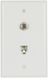 Telephone Jack and Coaxial Adapter Wallplate
