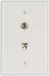 Telephone Jack and Coaxial Adapter Wallplate