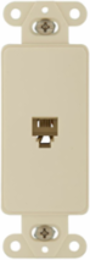 Telephone Jack Decorator Insert, 4-Conductor, Surface Mount, Almond