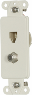 Telephone Jack and Coaxial Adapter Decorator Insert