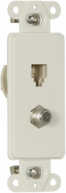 Telephone Jack and Coaxial Adapter Decorator Insert