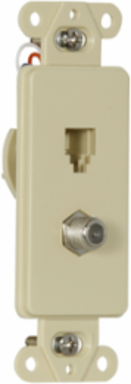 Telephone Jack and Coaxial Adapter Decorator Insert