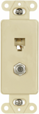 Telephone Jack and Coaxial Adapter Decorator Insert