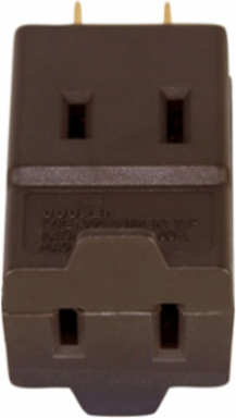 Cube Tap, 3-Outlet, NEMA 1-15R, 15A, 125V, Brown