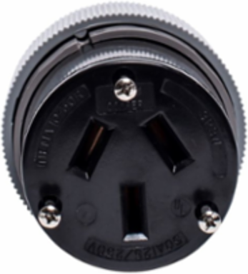 Auto Grip Connector, Extra Heavy-Duty, NEMA 10-50C, 50A, 125/250V, Three-Pole, #10-8 AWG, Gray