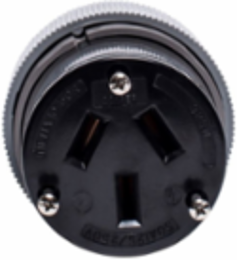 Auto Grip Connector, Extra Heavy-Duty, NEMA 10-50C, 50A, 125/250V, Three-Pole, #10-8 AWG, Gray