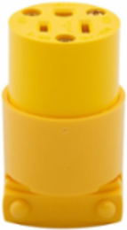 Eaton Arrow Hart straight blade connector , #18-12 AWG, 15A, Commercial, 125V, Back wire, Yellow, Brass, Vinyl, 5-15R, Two-pole, three-wire, grounding, Screw, 0.25-0.66", Vinyl, ED Box