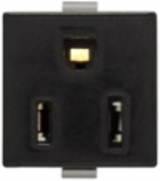 Panel Mount Snap-In Receptacle, 15A, 125V, NEMA 5-15R, Quick Connect, Black (49BK-BU)