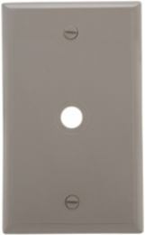 Telephone and Coaxial Wallplate, Single-Gang, Standard, 0.375 in Cutout, Gray, Nylon