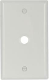 Telephone and Coaxial Wallplate, Single-Gang, Standard, 0.375 in Hole, Nylon, White