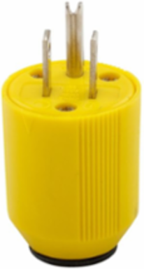 Straight Blade Plug, Corrosion Resistant, NEMA 5-15P, 15A, 125V, #18-12 AWG, Yellow