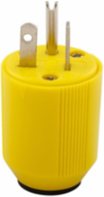 Straight Blade Plug, Corrosion Resistant, NEMA 5-20P, 20A, 125V, #16-12 AWG, Yellow