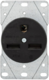 Power Device Receptacle, 30A, 250V, NEMA 6-30R, Black