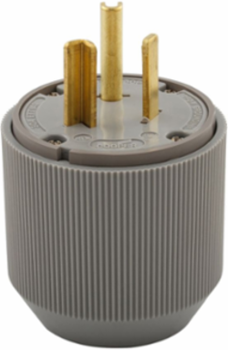 Auto Grip Plug, Extra Heavy-Duty, NEMA 7-30P, 30A, 277V, Nylon, Gray