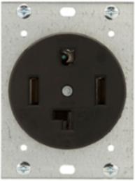 Power Device Receptacle, NEMA 14-30R, 30A, 125/250V, Glass-Filled Nylon, Black