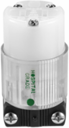 Straight Blade Connector, Safety Grip, Hospital Grade, 15A, 125V, NEMA 5-15P, Clear, Nylon