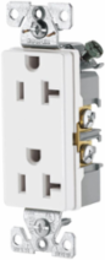 Decorator Duplex Receptacle, 20A, 125V, 5-20R, White, Heavy-Duty Industrial, Bulk