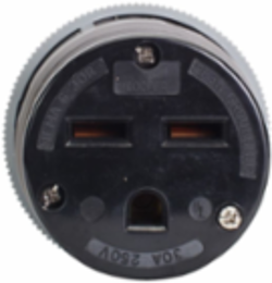 Auto Grip Connector, Extra Heavy-Duty, 30A, 250V, NEMA 6-30R, Nylon, Black/Gray