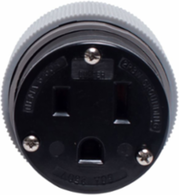Auto Grip Connector, Extra Heavy-Duty, 50A, 250V, NEMA 6-50R, Nylon, Black/Gray
