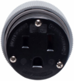 Auto Grip Connector, Extra Heavy-Duty, 50A, 250V, NEMA 6-50R, Nylon, Black/Gray