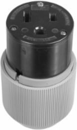 Auto Grip Connector, Extra Heavy-Duty, 50A, 125V, NEMA 5-50R, Nylon, Gray/Black