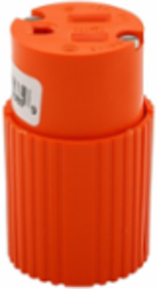 Straight Blade Connector, 15A, 125V, NEMA 5-15R, Thermoplastic, Orange