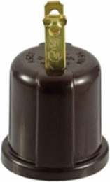 Outlet Adapter, NEMA 1-15R, Keyless Switch, Polarized, 125 V, 660 W, Medium Base, Brown