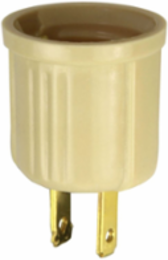 Outlet Adapter, NEMA 1-15R, Polarized, 125 V, 660 W, Medium Base, Ivory