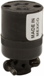Locking Connector, Midget, ML1, 15A, 125 V, Two-Pole, Two-Wire, Black (7427N)