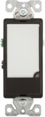 LED Nightlight Receptacle, Decorator, Dimmable, 15A, 120 V, 1W, Black
