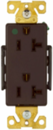 Receptacle, Decorator Duplex, Hospital Grade, Extra Heavy-Duty, 20A, 125V, 5-20R, Brown