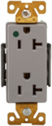 Receptacle, Decorator Duplex, Hospital Grade, Extra Heavy-Duty, 20A, 125V, 5-20R, Gray