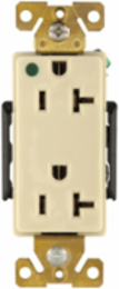Receptacle, Decorator Duplex, Hospital Grade, Extra Heavy-Duty, 20A, 125V, 5-20R, Ivory