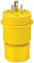 Watertight Locking Plug, 20A, 125/250V, Three-Pole, Non-Grounding, Non-NEMA, Yellow