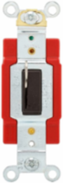 Locking Toggle Switch, Industrial Grade, 20A, 120/277V, Three-Way, Key Actuator, Brown