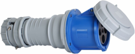 Pin and Sleeve Connector, IEC 60309, 100/125A, 250 V, 3-Pole 4-Wire, IP69K, Nickel Plated Brass