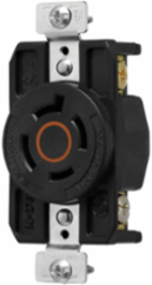 Eaton Arrow Hart Color Coded Locking Receptacle, #14-8 AWG, 20A, Industrial, 125/250V,Orange, Black, Ultra grip, Glass filled Nylon, L14-20, Three-pole, Four-wire, Glass-filled Nylon, -40°C (w/o impact) to 70°C (-40°F to 158°F)