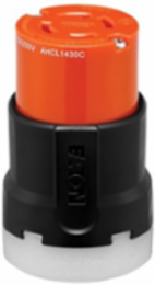 Eaton Arrow Hart Color Coded Locking Connector, #14-8 AWG, 30A, Industrial, 125/250V, Back, Orange, Black, Ultra grip, Nylon, L14-30, Three-pole, Four-wire, Nylon, 0.38 - 1.16" (9.5 - 29.5mm), -40°C (w/o impact) to 60°C (-40°F to 140°F)