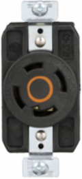 Eaton Arrow Hart Color Coded Locking Receptacle, #14-8 AWG, 30A, Industrial, 125/250V,Orange, Black, Ultra grip, Glass filled Nylon, L14-30, Three-pole, Four-wire, Glass-filled Nylon, -40°C (w/o impact) to 70°C (-40°F to 158°F)