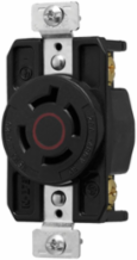 Eaton Arrow Hart Color Coded Locking Receptacle — Color: Red Black, Voltage Rating: 3Ø 480 V, Number Of Poles: Three-pole, Number Of Wires: 4, Amperage Rating: 20A, Design Type: Ultra grip