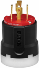 Locking Plug, Color Coded, 30A, 3Ø 480 V, Three-pole, Four-wire, Red/Black, Nylon